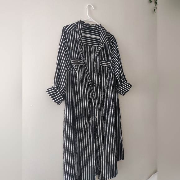 Striped Button Down Dress - Picture 2 of 2